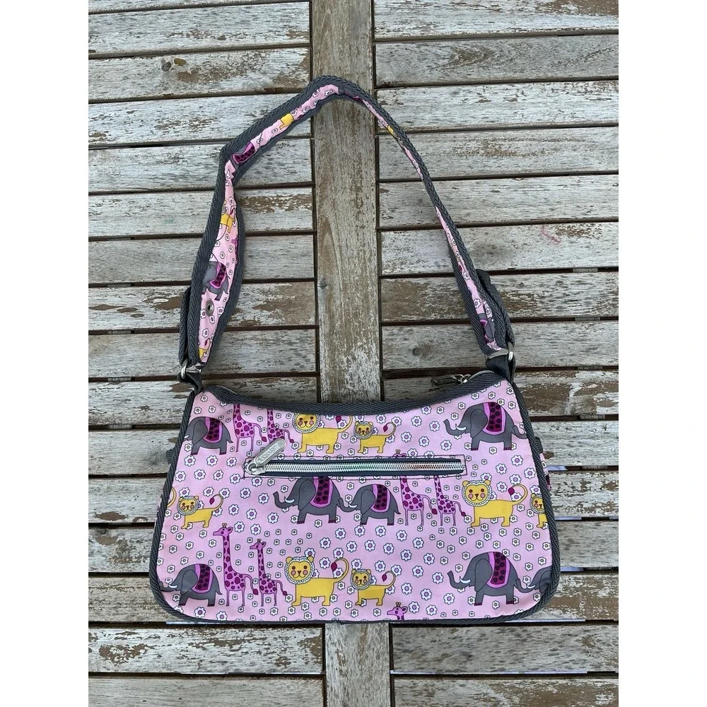 Lesportsac Tokidoki With Pink Jungle Animal‎ Elephant Giraffe Classic Hobo Bag